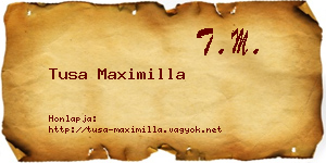 Tusa Maximilla névjegykártya